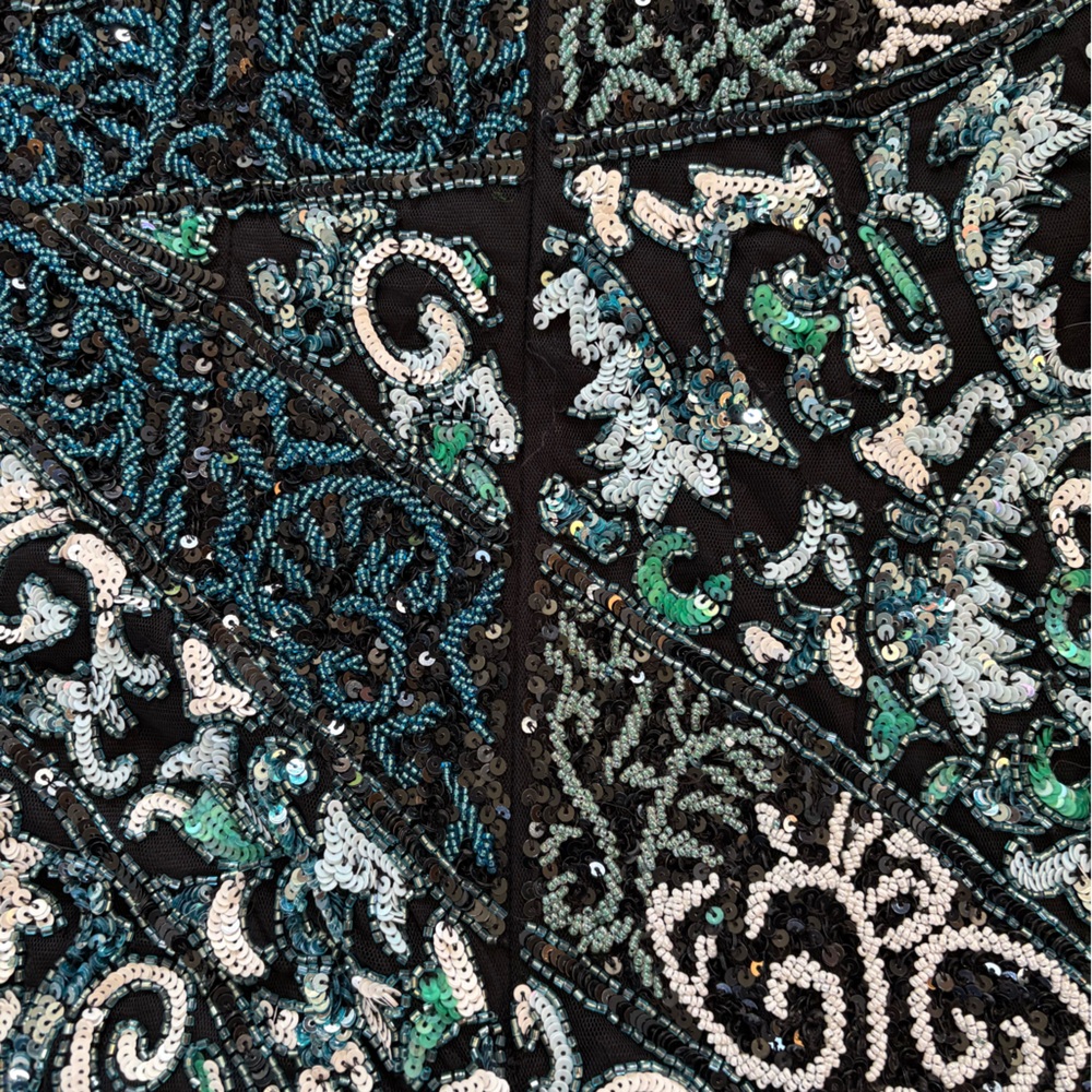 Sherri Hill Patterned Beaded Cocktail Dress - Picture 7 of 8